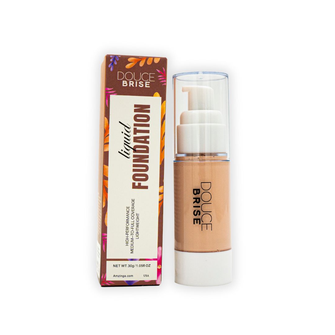 Douce Brise Liquid Foundation – High-Performance, Lightweight & Buildable Medium-Full Coverage – Flawless, Natural Finish – 30g / 1.05oz