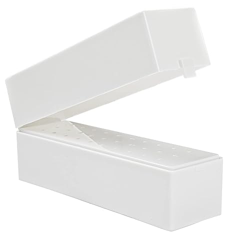 Nail Drill Bits Holder Stand 30 Holes Dustproof Drill Bit Case Nail Salon Organizer and Storage Displayer Box for Acrylic Nail Drill Bit