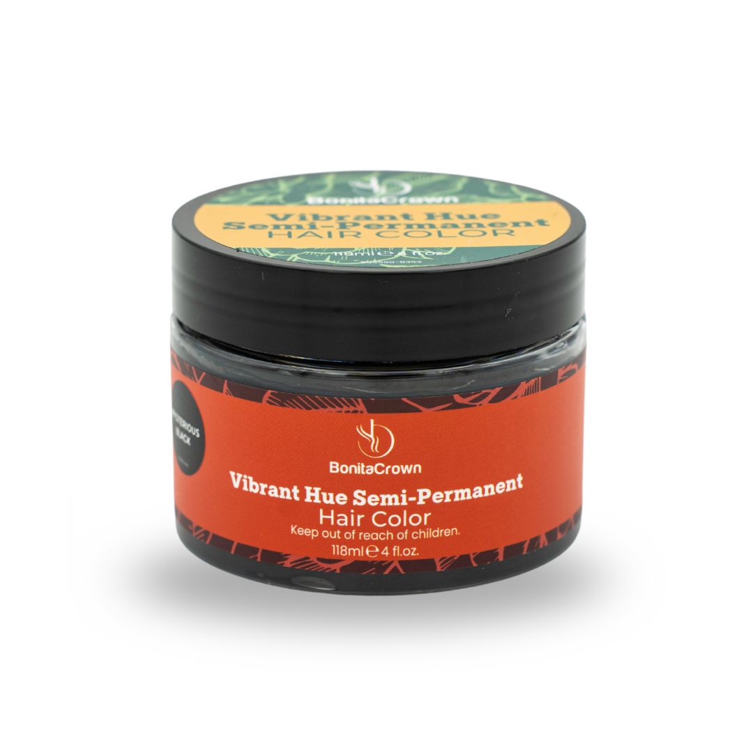 Mysterious Black Semi-Permanent Hair Color – BonitaCrown 4oz | Professional Use Hair Dye with Nourishing Oils | Vibrant, Long-Lasting Color | Made in USA