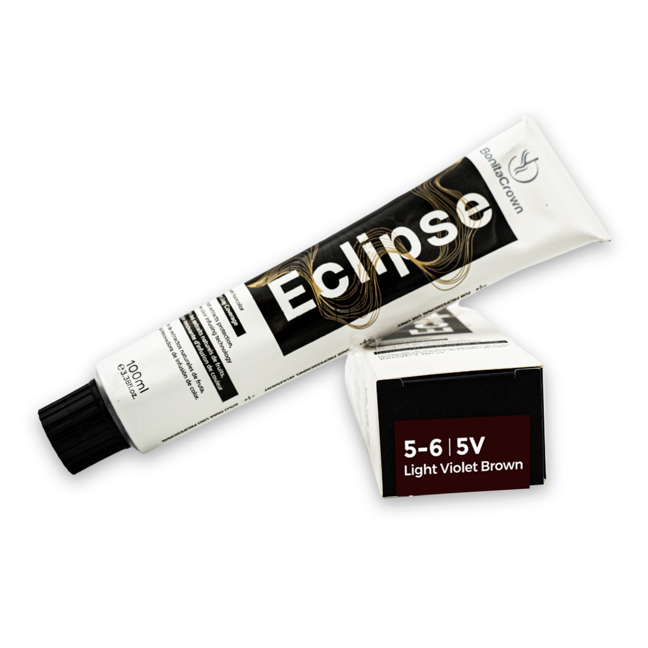 5-6 | 5V – Light Violet Brown Bonita Crown Eclipse Permanent Hair Color – Salon-Quality, Full Gray Coverage, Enriched with Natural Fruit Extracts for Long-Lasting Shine – 100ml