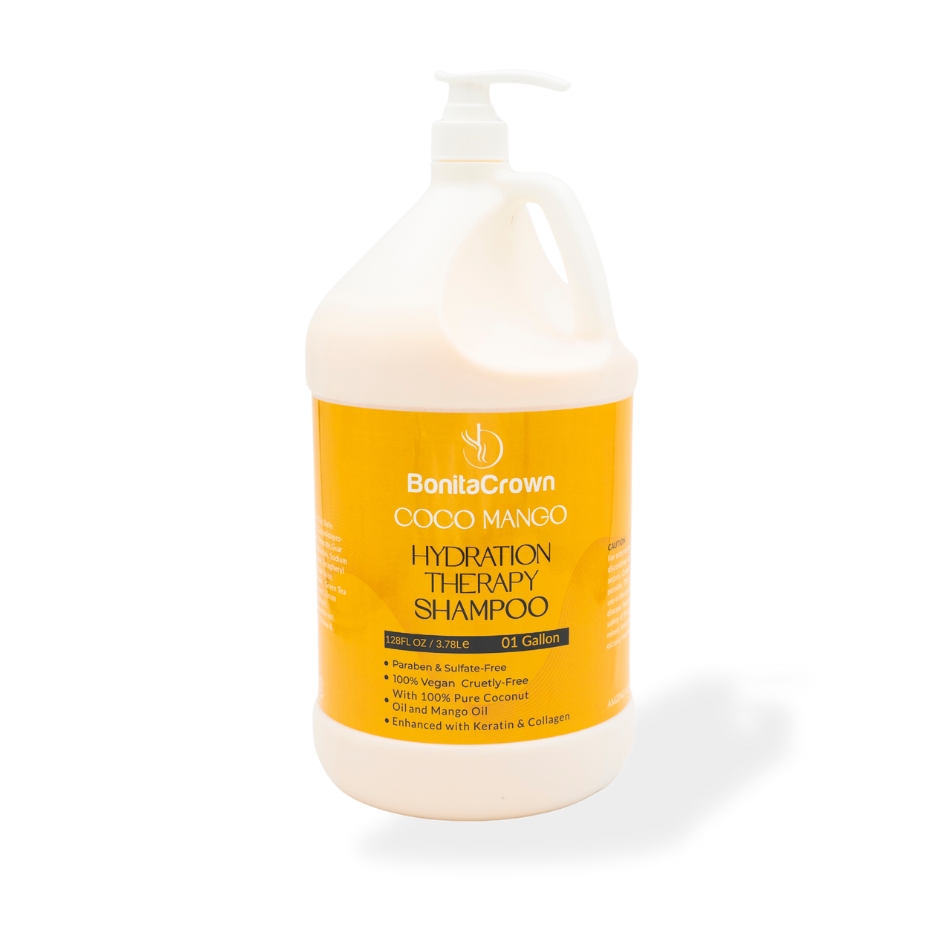 COCO - MANGO hydration therapy shampoo, for all hair type, 100% Vegan pure oil, enhanced with keratin & collagen, Professional use for home, spa ... 1 Gallon