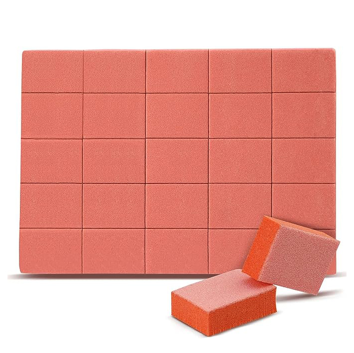 Nail Buffer Blocks - 180/240 Grit Professional Salon Quality Orange Buff Nails Prior to Application of Gel Polish, Acrylic, 50 Count
