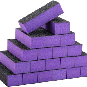 10 Count Professional Nail Buffer Blocks Sanding Buffing Nail Files Pedicure Manicure Tool for Acrylic Nails 80/120 Grit (Purple Black)