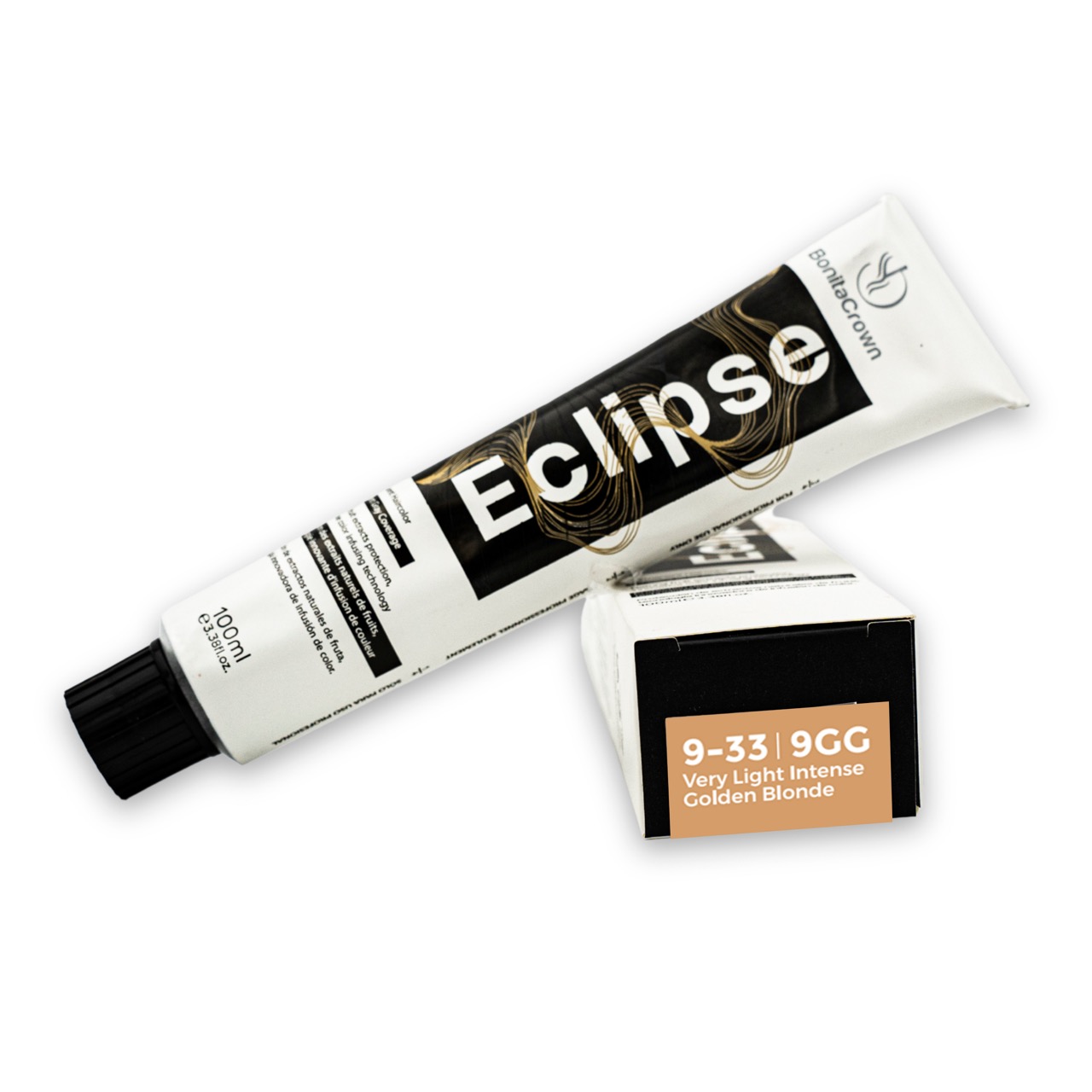 9-33 | 9GG – Very Light Intense Golden Blonde Bonita Crown Eclipse Permanent Hair Color – Salon-Quality, Full Gray Coverage, Enriched with Natural Fruit Extracts for Long-Lasting Shine – 100ml