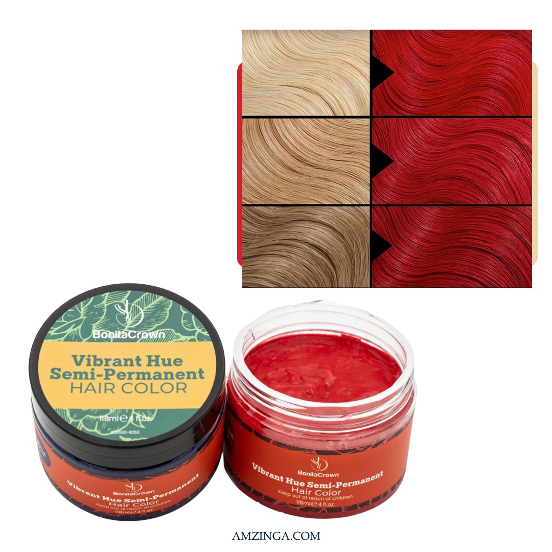 Charming Red Semi-Permanent Hair Color – BonitaCrown 4oz | Professional Use Hair Dye with Nourishing Oils | Vibrant, Long-Lasting Color | Made in USA