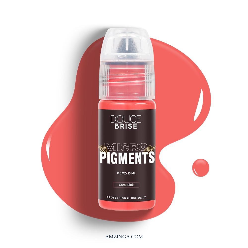 Coral Pink Micro Pigment – DOUCE BRISE 15ml | Professional Use PMU Tattoo Ink for Lips, Areola, Blush Correction | Permanent Makeup Pigment for Microblading & Cosmetic Tattoo | Vegan Formula | Made in USA