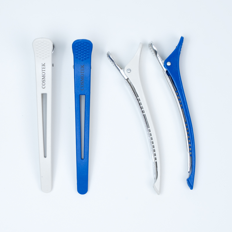 Hair Clips - 12 Pack BLUE-WHITE Plastic Duck Teeth Clips for Women's Styling and Sectioning. Non-slip for Thick & Thin Hair - Professional Salon Quality