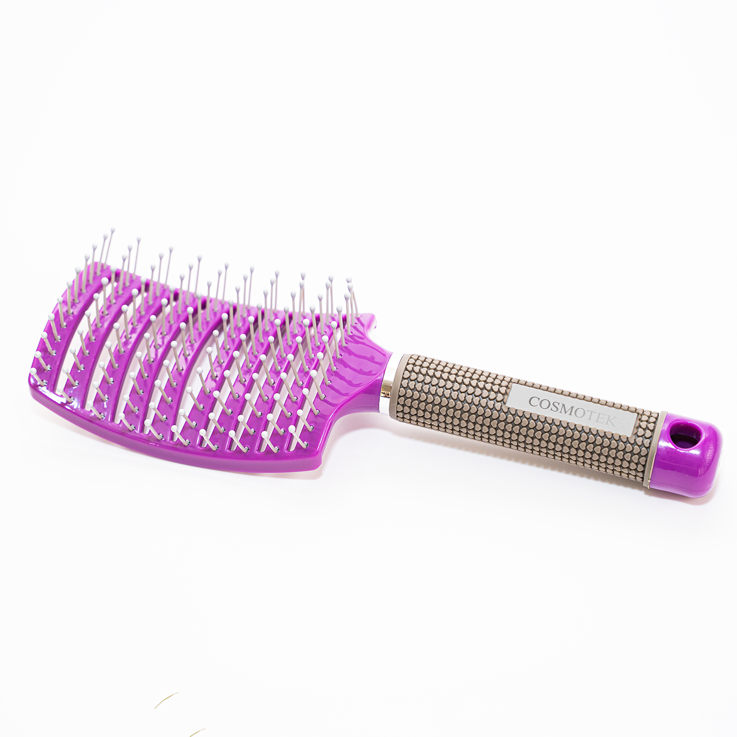 Hair Brush, Curved Vented Brush Faster Blow Drying, Professional Curved Vent Styling Hair Brushes for Women, Men, Paddle Detangling Brush for Wet Dry Curly Thick Straight Hair - PURPLE