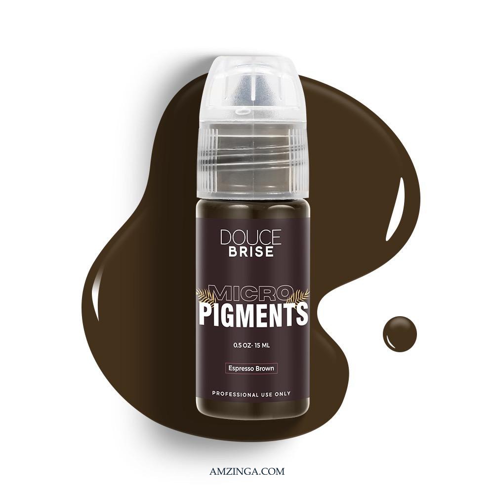 Espresso Brown Micro Pigment – DOUCE BRISE 15ml | Professional Use Permanent Makeup Pigment for Eyebrows, Hairline, Beard & Microblading | PMU Tattoo Ink | Vegan Formula | Made in USA