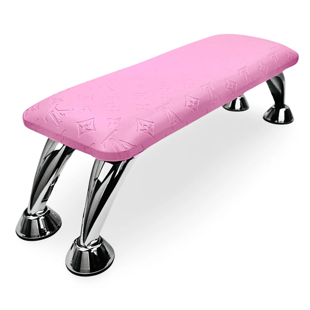 Pink embossed Manicure Armrest Hand rest with Leather Cushion Pillow