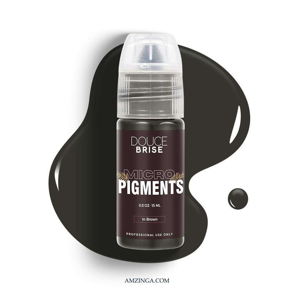 Brown Micro Pigment – DOUCE BRISE 15ml | Professional Use Tattoo Ink for Permanent Makeup | Eyebrow, Eyeliner, Lip Blush Pigment | PMU & Microblading Supplies | Vegan Formula | Made in USA