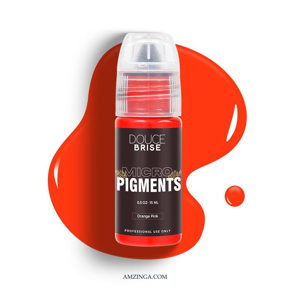 Orange Pink Micro Pigment – DOUCE BRISE 15ml | Professional Use PMU Tattoo Pigment for Lip Blush, Warm Tone Correction, Areola | Permanent Makeup Ink for Microblading & Cosmetic Tattoo | Vegan Formula | USA