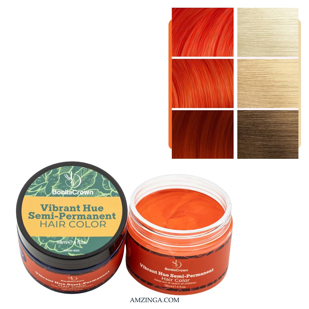 Tangerine Semi-Permanent Hair Color – BonitaCrown 4oz | Professional Use Hair Dye with Nourishing Oils | Vibrant, Long-Lasting Color | Made in USA