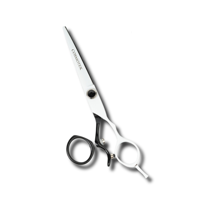 Hair Cutting Scissors Shears Professional Barber 6.5 inch Hairdressing Regular Scissor Salon Razor Edge Hair Cutting Shear Japanese 420 Stainless Steel with Detachable Finger Inserts (White)