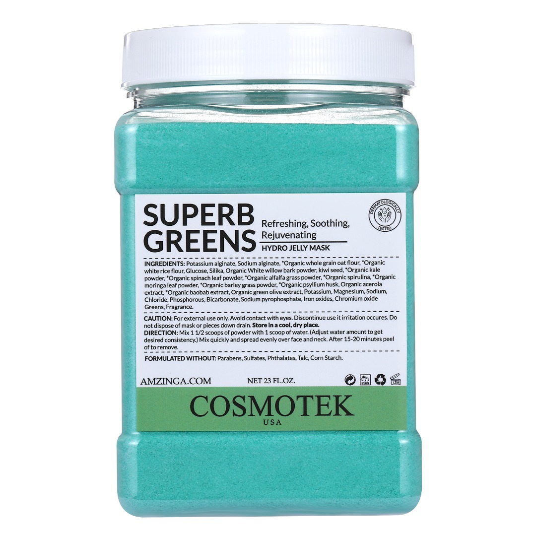 Superb Greens - Jelly Mask for Facial Skin Care, Natural Gel Hydro Face Masks, Professional Peel Off Hydro jelly Mask, Moisturizing, Brightening & Hydrating, Mask Powder for Wrinkles & Acne 23FL.OZ