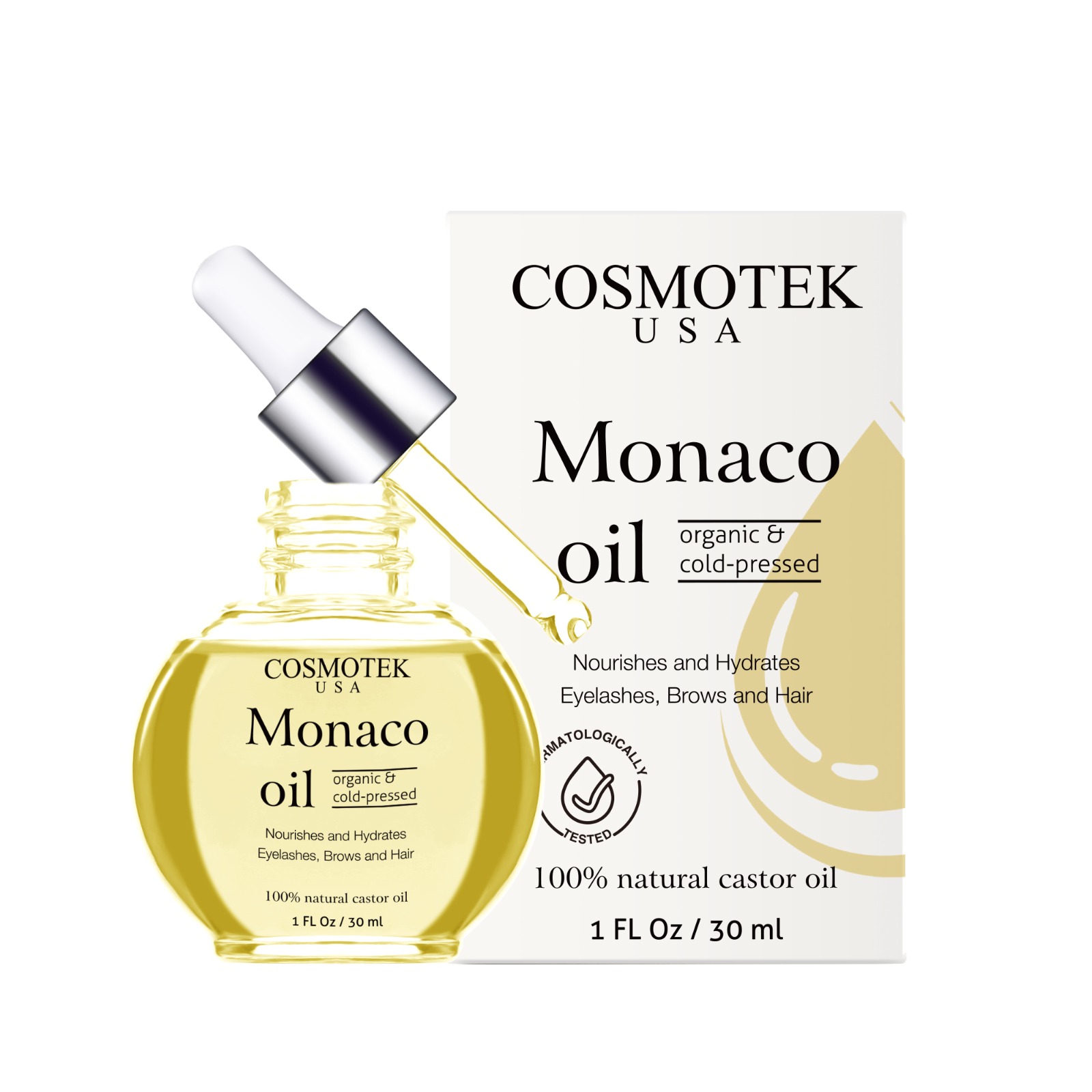 Organic Castor Oil, Nourishing Hair Treatment, Deep Hydration for Healthy Hair/Skin Care, Eyelashes & Brows, Castor Oil Packs, Cold Pressed, 100% Natural Castrol Oil | 1 FL Oz / 30ML