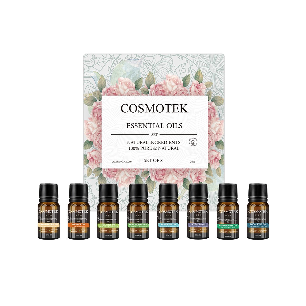 Essential Oils Set - 8 Pcs Premium Grade Home Essentials Oils - for Diffusers, Fragrance, Scents for Candle Making, Soap, Slime - Natural Aromatherapy Oils for Skin & Hair - Home, Office, Car