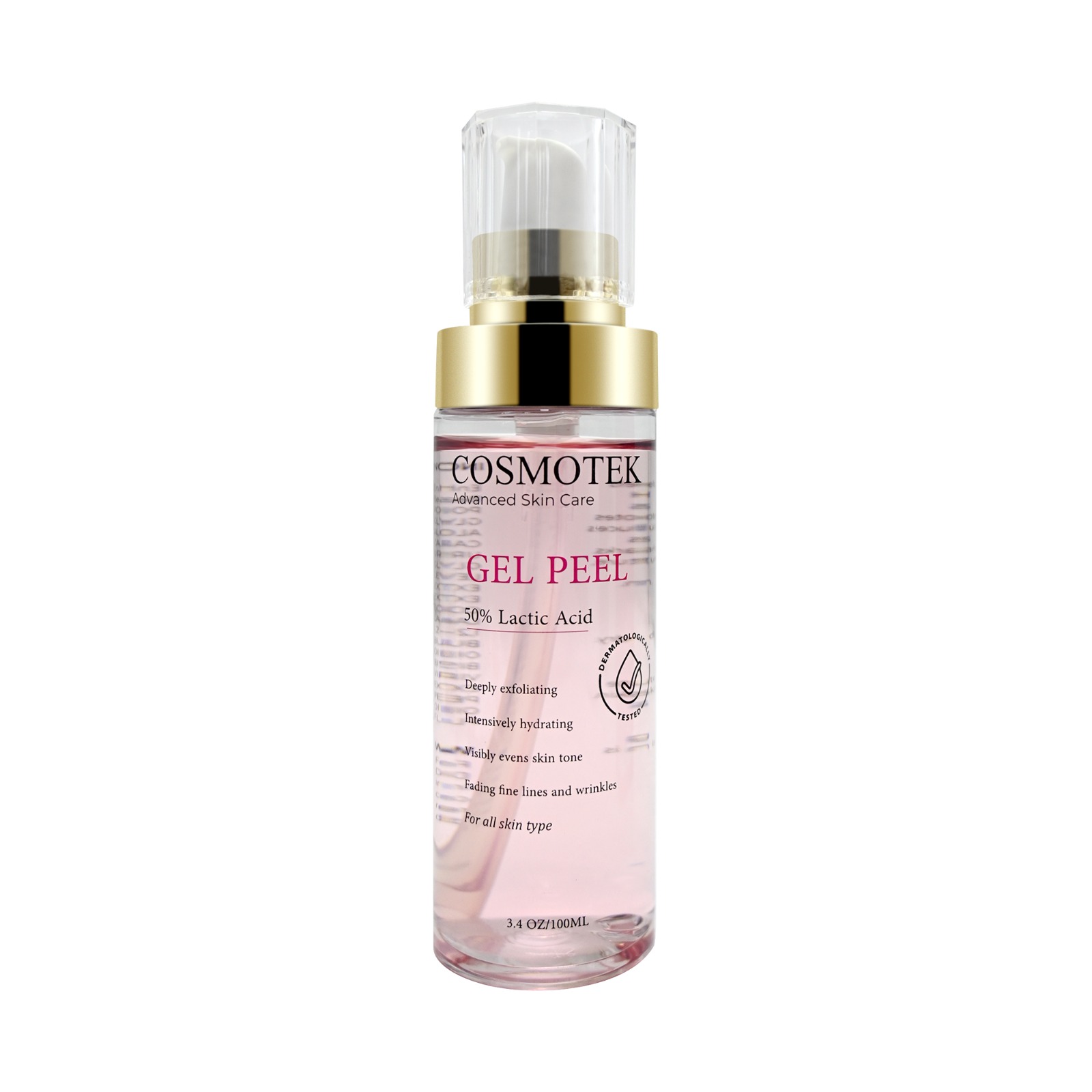 Gel Peel, advanced Skin Care, 50% Lactic Acid, professional chemical peel, deeply exfoliating, Hydrating, for all skin type 3.4Oz / 100 ML