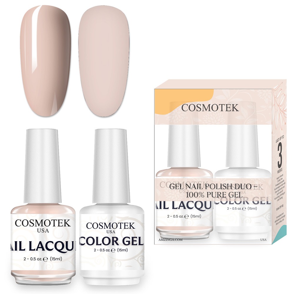 Dust Storm #e8d4cd Nail Polish Set | Professional-Use Gel & Lacquer Duo by Cosmotek USA, Ideal for Salons, Nail Technicians, and Long-Lasting Wear