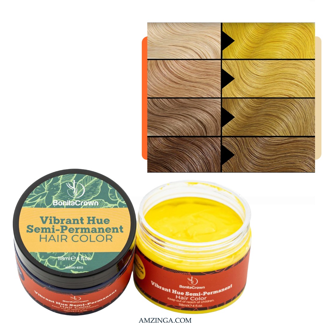 Yellow Passion Semi-Permanent Hair Color – BonitaCrown 4oz | Professional Use Hair Dye with Nourishing Oils | Vibrant, Long-Lasting Color | Made in USA
