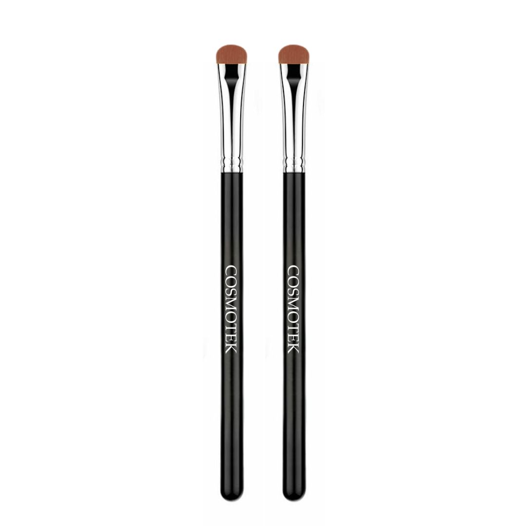 2 Brushes - Cosmotek Precision Short Shader Brush – Pro Eye Makeup Tool for Perfect Blending & Detailing