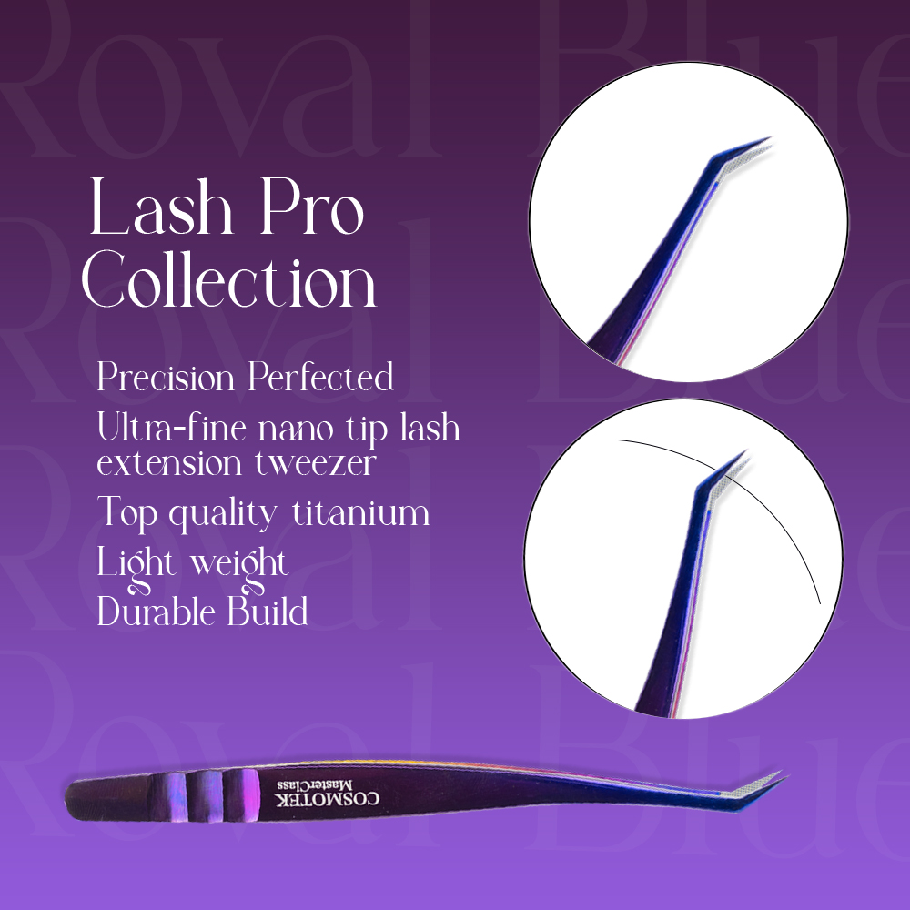 Lash Tweezers For Eyelash Extensions Pink Ice Crack 45 Degrees Tweezers For Making Volume And Classic Fans 1 PCS Professional Individual Lashes Tweezer