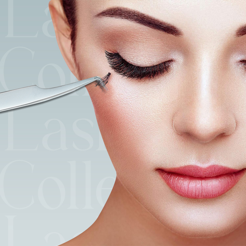 Lash Tweezers for Eyelash Extensions, 90 Degree Tweezers for Mega Volume Lashes Extensions, GREY