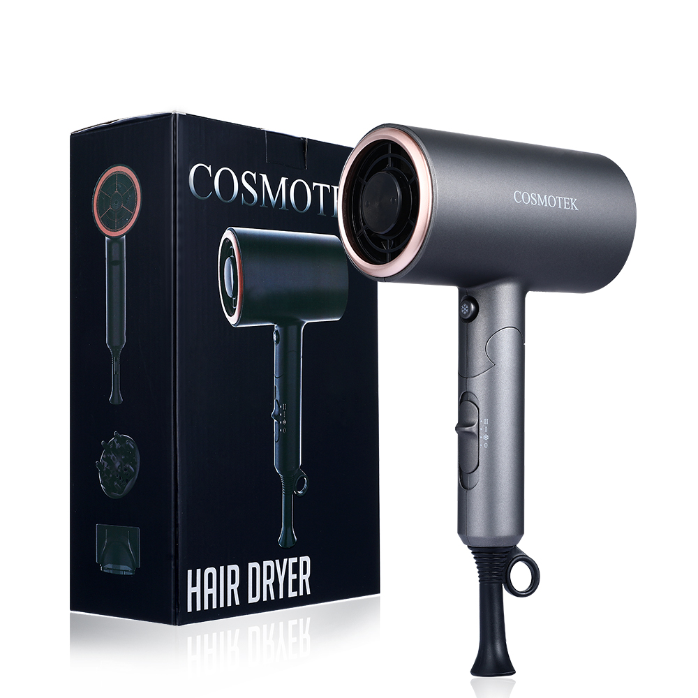 Ionic Hair Dryer, Professional Salon Negative Ions Blow Dryer, Powerful 1800W for Fast Drying, 3 Heating/ 2 Speed, Cool Button, Damage Free Hair with Constant Temperature, Black