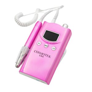 Cosmotek 2-in-1 Smart Brushless Nail Drill Machine – 35K RPM | Quiet, Ultra Smooth, Vibration-Free | Portable & Desktop E-File with Smart Charging Docking System – Gradient Pink