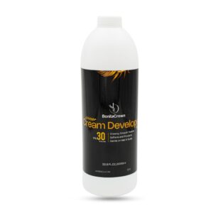 Professional Cream Developer 20V (6%) by BonitaCrown – Salon Hair Coloring Oxidizing Cream, Protects Hair and Scalp, Creamy Texture, 33.8 fl.oz / 1000ml Bottle for Professional Use