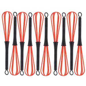 10 PCS Hair Color Whisk – Mini Whisk for Professional Hair Dye Mixing, Salon & Barber Use, 7 x 1.2 in Plastic Dye Mixer Tool, Ideal for Hair Color, Dressing, and Multi-Purpose Kitchen/Baking Applications – RED