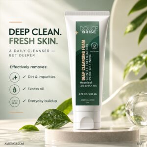 Douce Brise Deep Cleansing Foam with Heartleaf, BHA & Hyaluronic Acid – Gentle Exfoliating Face Wash for Pore Refining (200ml)