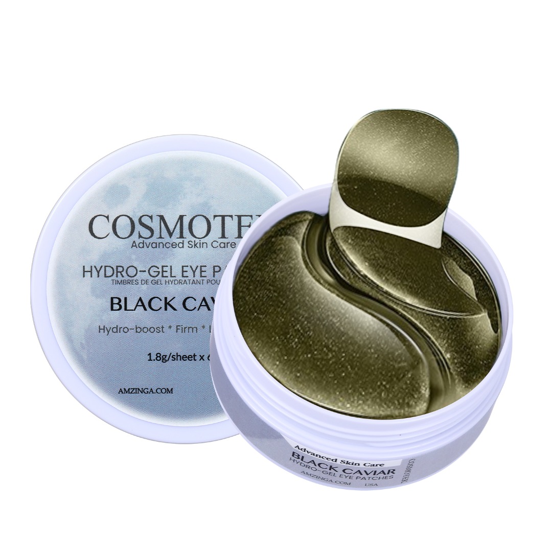 Under Eye Patches Caviar Under Gel Eye Mask for Puffy Eyes, Wrinkles and Dark Circles - Hydrating Eye Patches, Gel Eye Patches Eye Bags Treatment for Women and Man,Caviar,Black