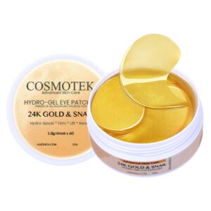 24k Gold Under Eye Patches – Eye Mask Pure Gold Anti-Aging Collagen Hyaluronic Acid Under Eye Mask for Removing Dark Circles, Puffiness & Wrinkles Refresh Your Skin