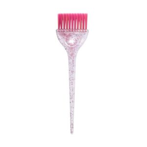 Hair Color Brush – Glitter Handle Brushes for Hair Coloring, Highlighting & Tint Application – Soft Feather Bristle Hair Dye Tools (3.5” x 11”) – Pink