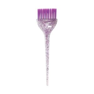 Hair Color Brush – Glitter Handle Brushes for Hair Coloring, Highlighting & Tint Application – Soft Feather Bristle Hair Dye Tools (3.5” x 11”) – Purple