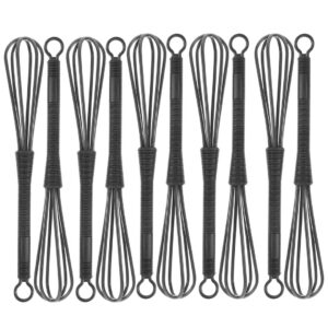 10 PCS Hair Color Whisk – Mini Whisk for Professional Hair Dye Mixing, Salon & Barber Use, 7 x 1.2 in Plastic Dye Mixer Tool, Ideal for Hair Color, Dressing, and Multi-Purpose Kitchen/Baking Applications – BLACK