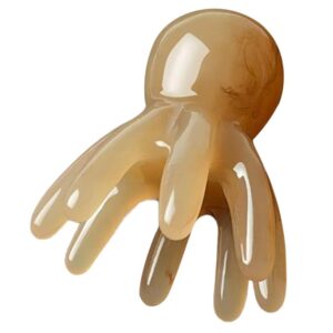 Light Brown Resin Scalp Comb Octopus Brush Portable Hair Tool for Scalp Care and Relaxation