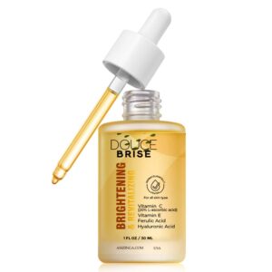 Vitamin C Face Serum with Hyaluronic Acid & Vitamin E – Anti-Aging Brightening Serum for Dark Spots & Wrinkles