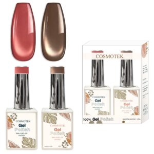 Cosmotek Cat Eye Duo Gel Set: Desert Rose & Bronze                       Cosmotek Cat Eye Duo Gel Set - CTK-D03 – Premium Magnetic Gel Polish with Dusty Rose & Bronzed Chocolate Shimmer (2 x 15ml)