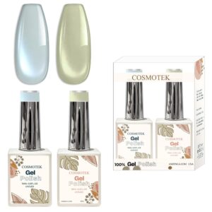 Cosmotek Cat Eye Duo Gel Set: Arctic Sky & Pistachio                Cosmotek Cat Eye Duo Gel Set - CTK-D07 – Premium Magnetic Gel Polish with Light Blue & Pale Mint Shimmer (2 x 15ml)