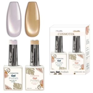 Cosmotek Cat Eye Duo Gel Set: Lilac & Golden Sands         Cosmotek Cat Eye Duo Gel Set - CTK-D08 – Premium Magnetic Gel Polish with Lavender Mist & Warm Gold Shimmer (2 x 15ml)