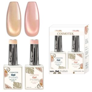 Cosmotek Cat Eye Duo Gel Set: Peach & Pink Blossom                             Cosmotek Cat Eye Duo Gel Set - CTK-D09 – Premium Magnetic Gel Polish with Apricot Peach & Pastel Rose Shimmer (2 x 15ml)