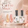 Cosmotek Cat Eye Duo Gel Polish Set – 15ml Magnetic Velvet & Halo Effect Nail Art Kit in Peach & Pink Blossom