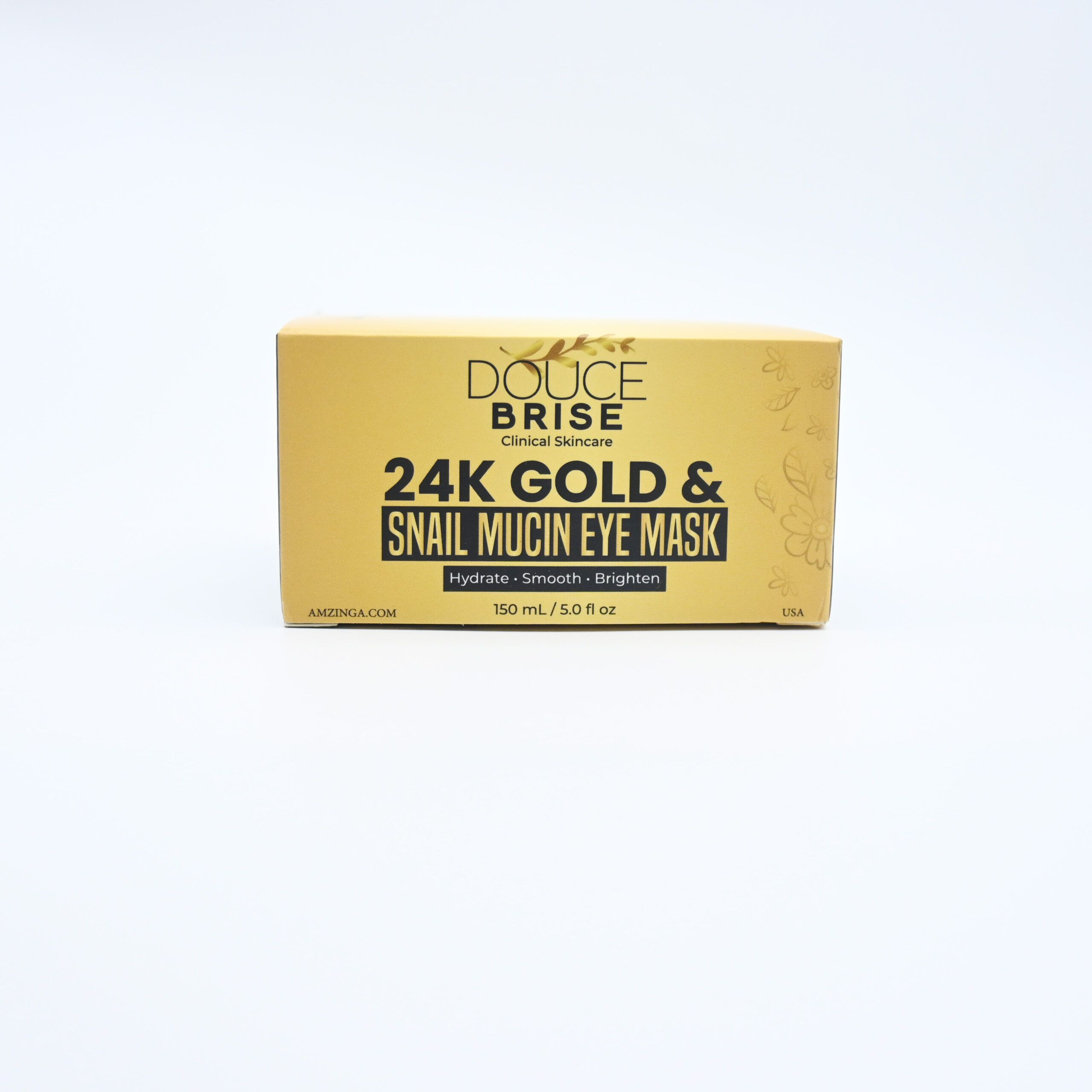 DOUCE BRISE 24K Gold & Snail Mucin Eye Mask – Clinical Skincare to Hydrate, Smooth & Brighten – Under Eye Patches for Dark Circles, Puffy Eyes & Fine Lines – Anti-Aging Hydrating Eye Cream Alternative, Korean Beauty, Luxury Skincare Gift for Women (150 mL / 5.0 fl oz)