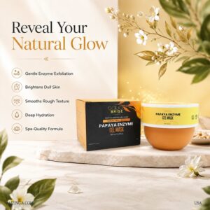 DOUCE BRISE Papaya Enzyme Gel Mask – Clinical Skincare to Hydrate, Glow & Renew – Gentle Exfoliating Gel Mask with Natural Papaya Extract for Dull Skin, Uneven Tone & Rough Texture – Brightening Face Mask for Radiant, Smooth, Hydrated Skin – Korean Beauty, Spa Quality, Gentle Chemical Exfoliant (150 mL / 5.0 fl oz) – Gift for Women, Self-Care Essential