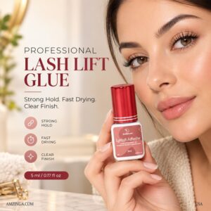 BonitaCrown Professional Lash Lift Glue – High-Performance Clear Adhesive for Lash Perming – Latex-Free, Low Odor & Waterproof Lash Glue for Salon Lash Lift & Eyelash Perming – Fast-Drying (30 Sec) Adhesive with High Stickiness – 5ml / 0.17 fl oz Professional Size – Essential Lash Lift Supplies for Lash Technicians & Estheticians – Gift for Lash Artist, Salon Professional Tool