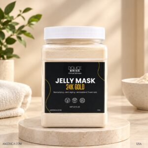 DOUCE BRISE 24K Gold Jelly Mask – Clinical Skincare Revitalizing & Anti-Aging Treatment – Firming Gold Gel Face Mask for Uneven Skin Tone, Dullness & Loss of Elasticity – Korean Beauty, Spa Quality Skincare, Large 23 fl. oz. Jar, Luxury Gift for Women