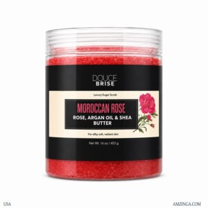 Exfoliating and Hydrating Body Sugar Scrub with Rose, Argan Oil & Shea Butter