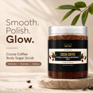 Exfoliating and Hydrating Body Sugar Scrub with Cocoa, Coffee & Botanical Oils